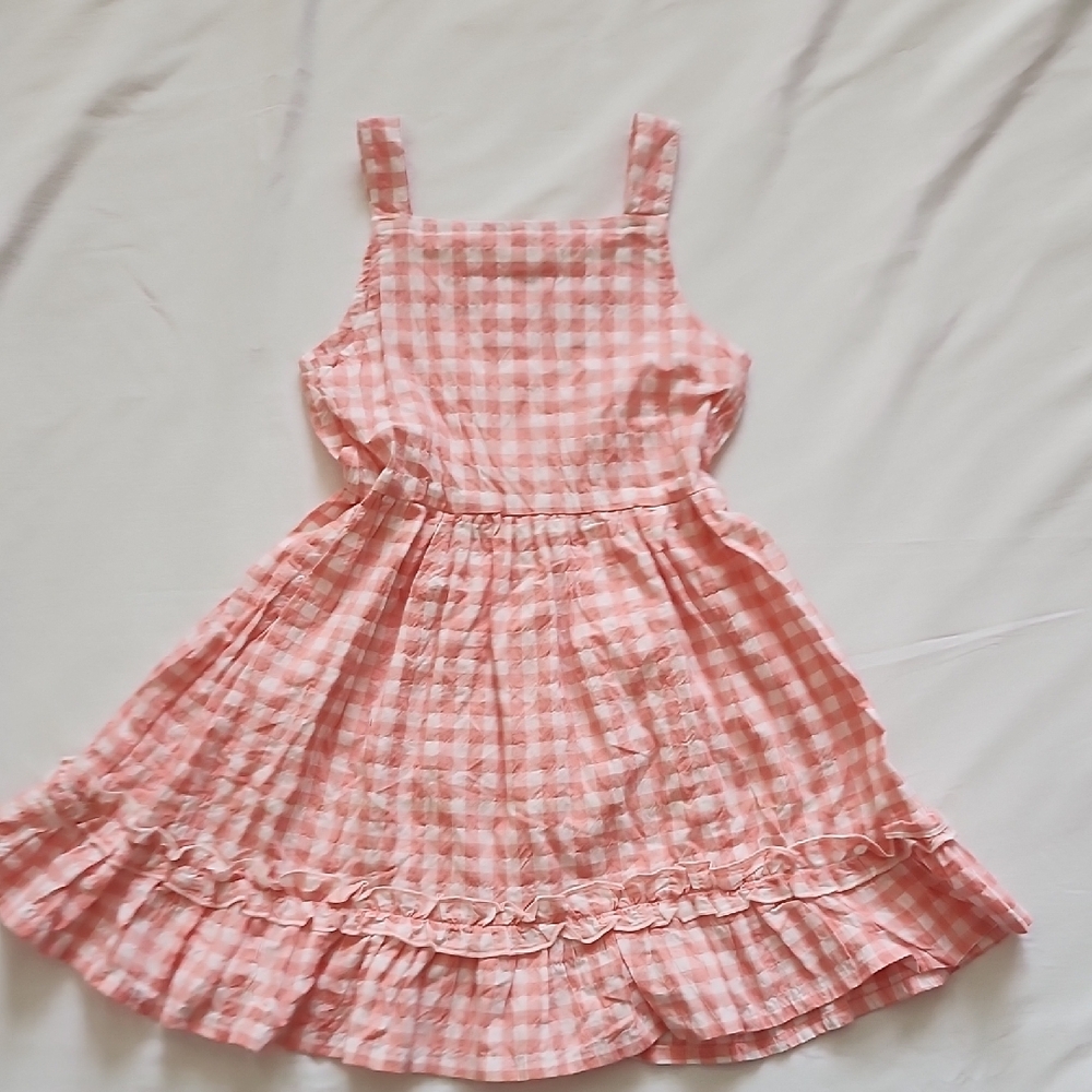 Little Lass Pink Checkered Dress - Picture 3 of 4